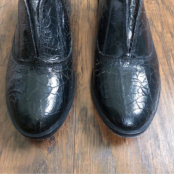 Matisse • Deeds black crackle loafer leather slip on textured shiny - Picture 4 of 10